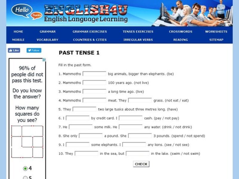 Past Tense 1 Interactive