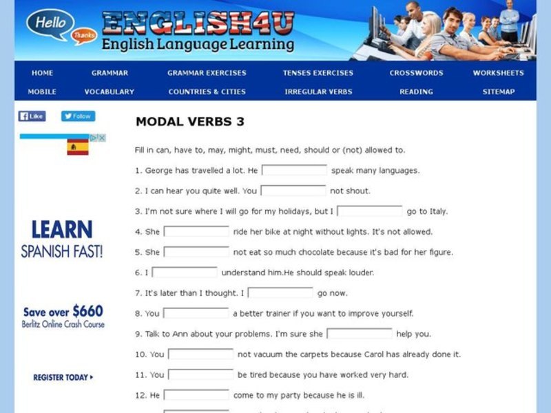 Modal Verbs 3 Interactive