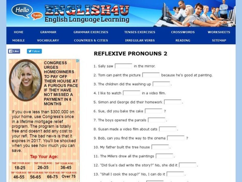 Reflexive Pronouns 2 Interactive