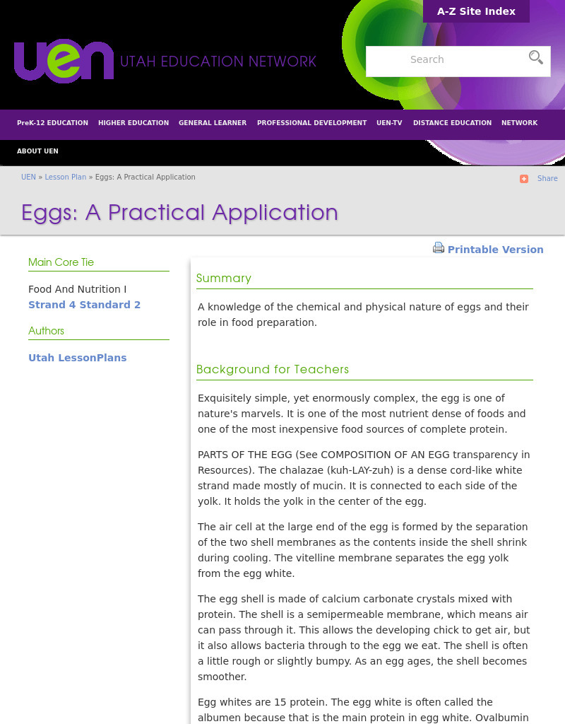 Eggs: A Practical Application Lesson Plan