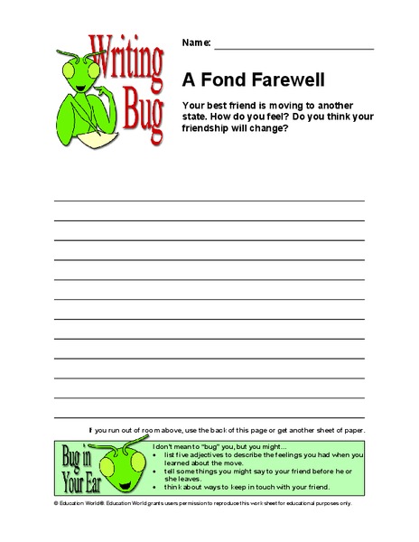 A Fond Farewell Writing