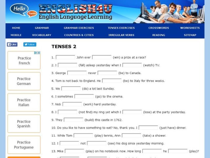 Tenses 2 Interactive