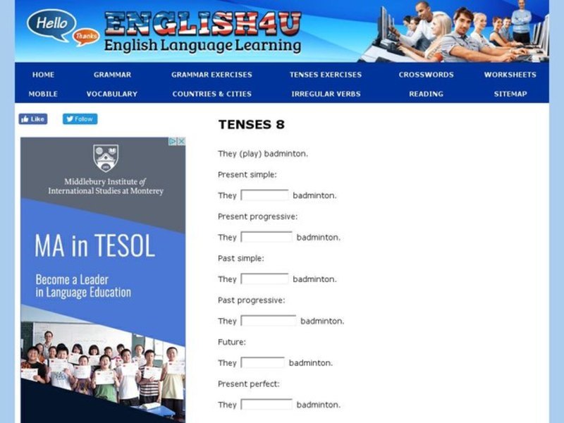 Tenses 8 Interactive