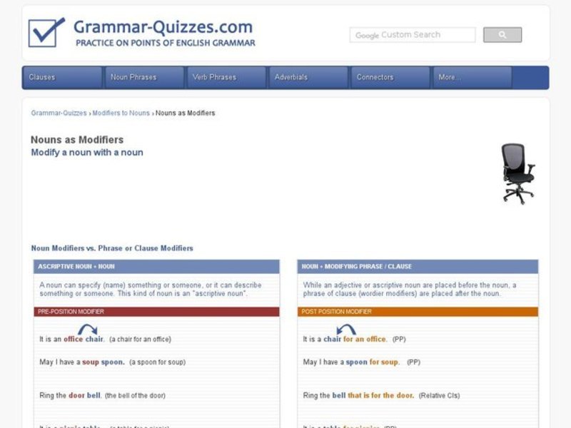Noun Modifiers Interactive