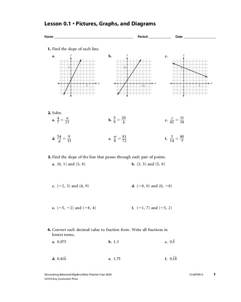 Pictures, Graphs and Diagrams Worksheet
