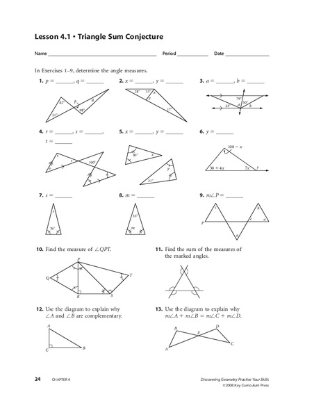 Triangle worksheets Worksheet