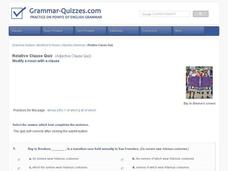 Adjective Clause - quiz: modifying clauses for possessives and quantifiers Interactive