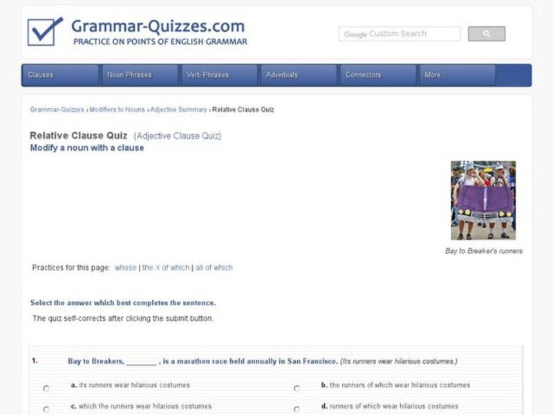 Adjective Clause - quiz: modifying clauses for possessives and quantifiers Interactive