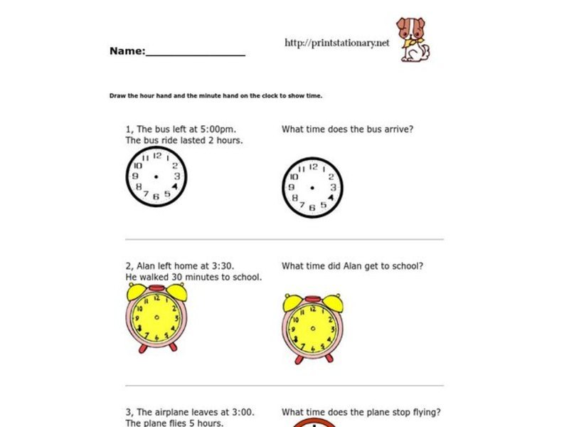 Elapsed Time Worksheet