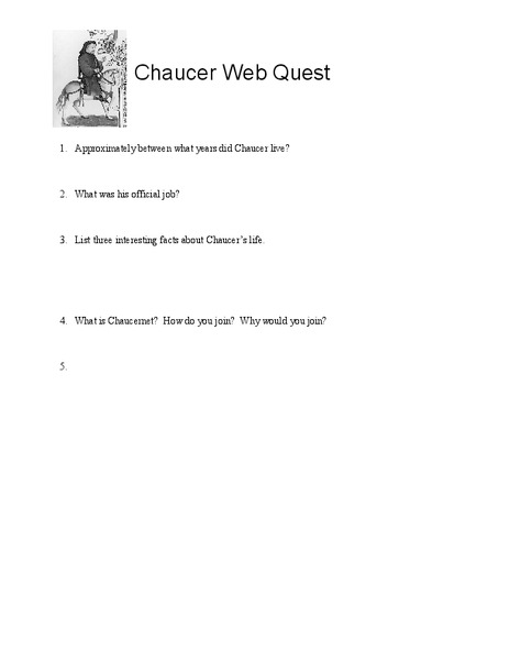 Chaucer Web Quest Interactive