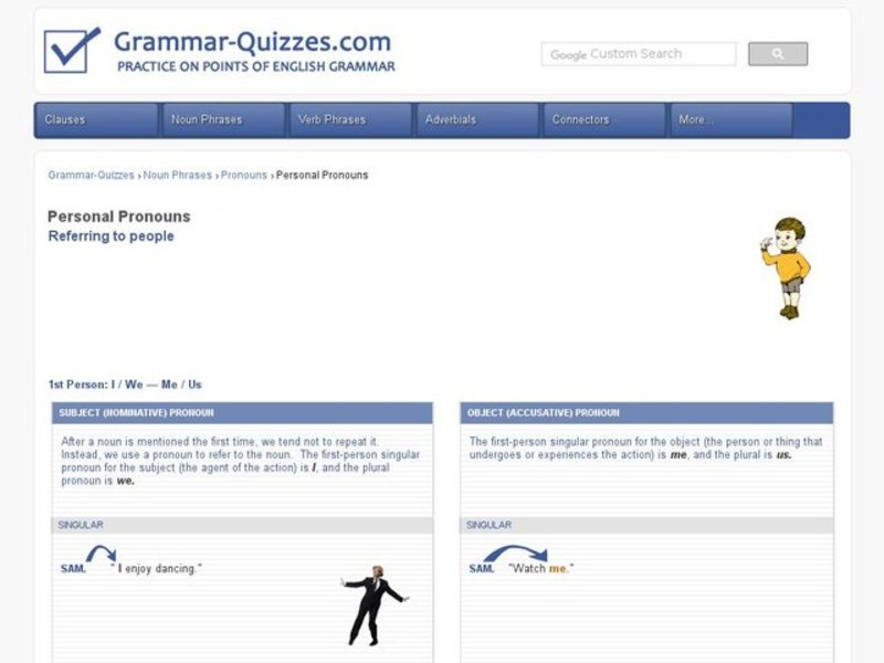 Pronouns: pronouns in place of nouns Interactive