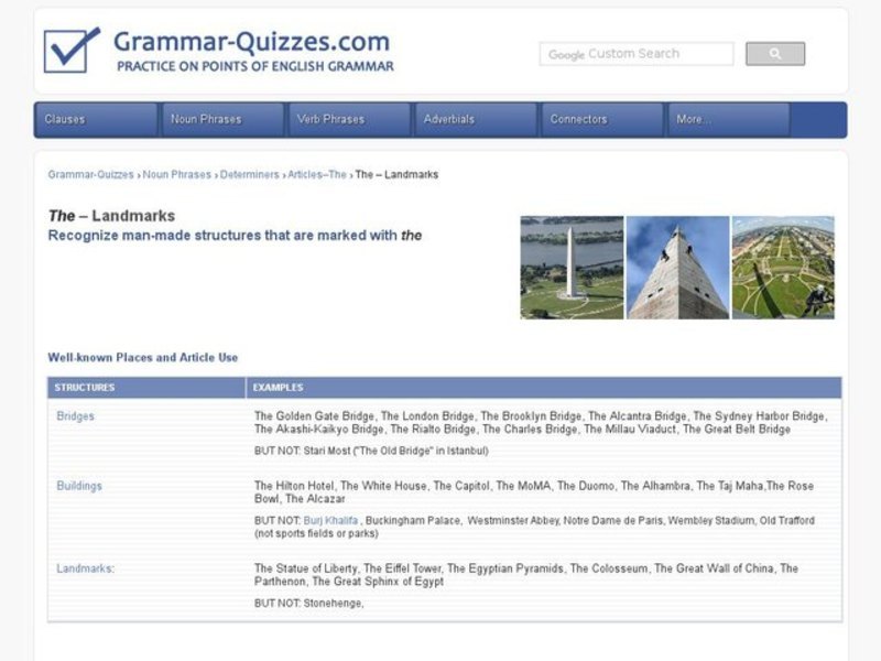 The - Landmarks: referring to buildings and landmarks Interactive