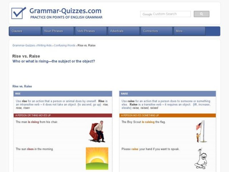 Confusing Words:  Rise and Raise Interactive