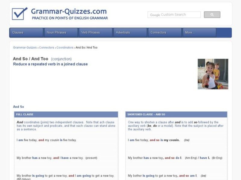 And so/too: shortening a repeated verb in a joined clause Interactive