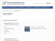 Beginning & Intermediate Grammar Diagnostic Pages Interactive