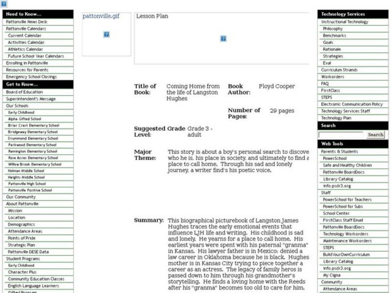 Coming Home from the life of Langston Hughes Worksheet