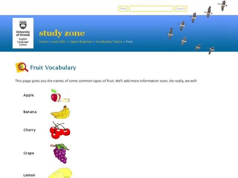 Fruit Vocabulary Interactive