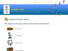 ESL Vocabulary: Common Furniture Words Organizer