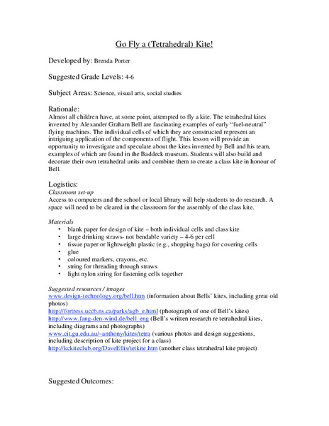 Go Fly a ( Tetrehedral) Kite! Lesson Plan