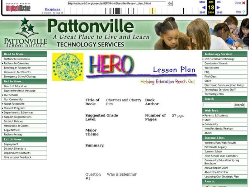 Cherries and Cherry Pits Lesson Plan