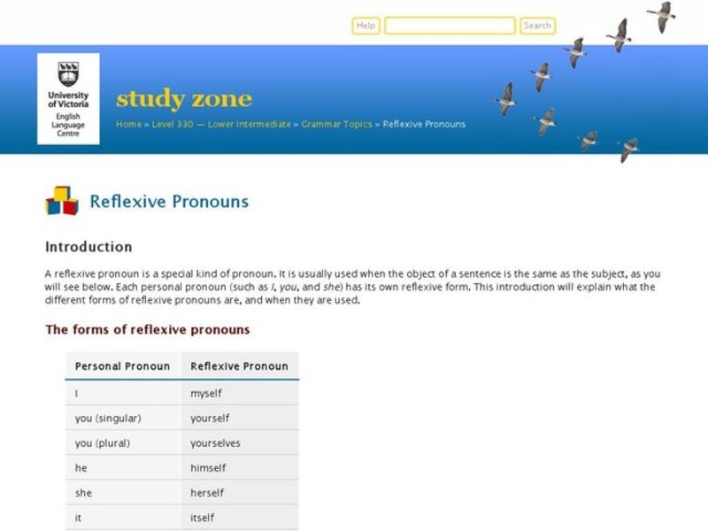 Using Reflexive Pronouns Interactive