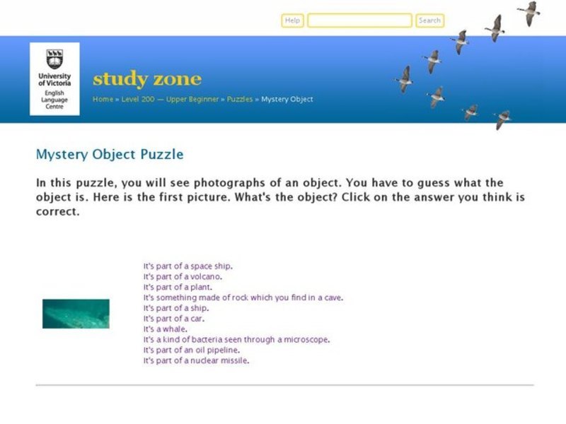 Mystery Object Puzzle Worksheet