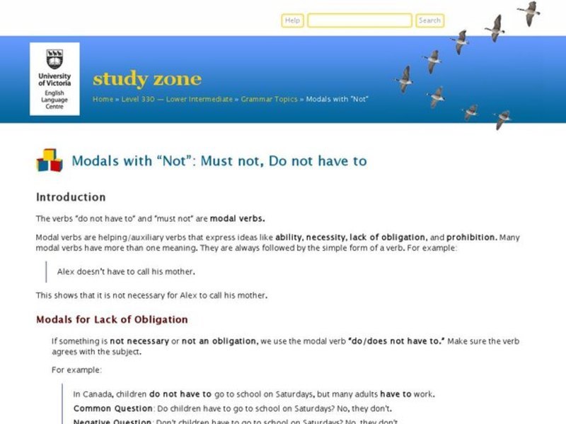 Mustn't or Don't Have To Interactive