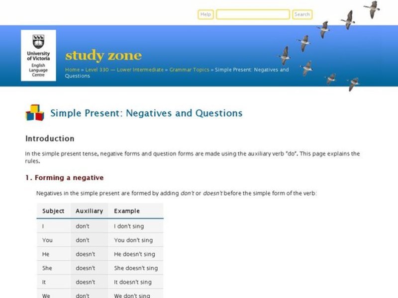 Negative Sentences Interactive