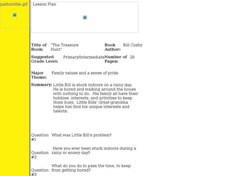 Comprehension Questions for The Treasure Hunt Worksheet