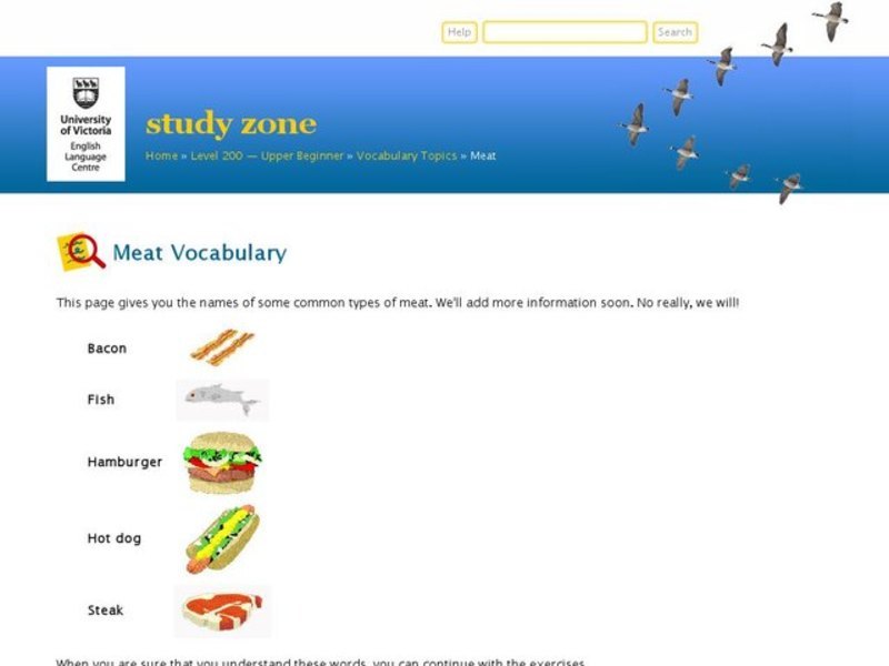ESL Vocabulary-Meat Organizer