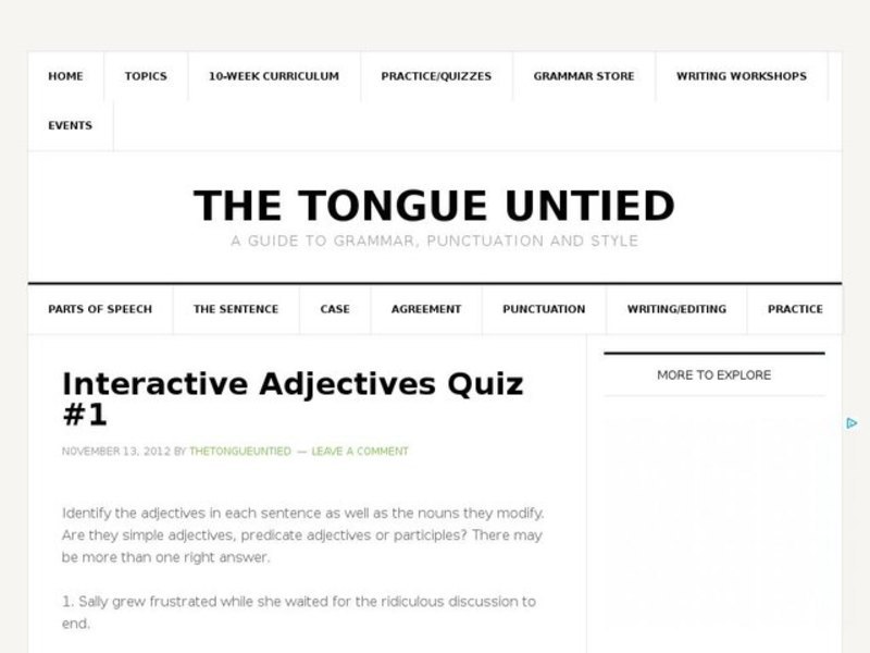 Interactive Adjective Quiz Interactive