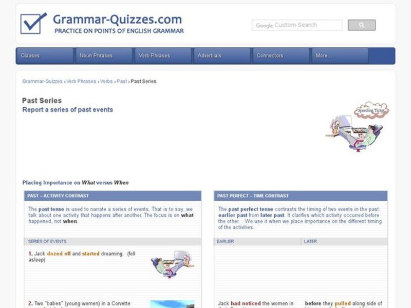 Past Series: Reporting a Past Series of Events Interactive