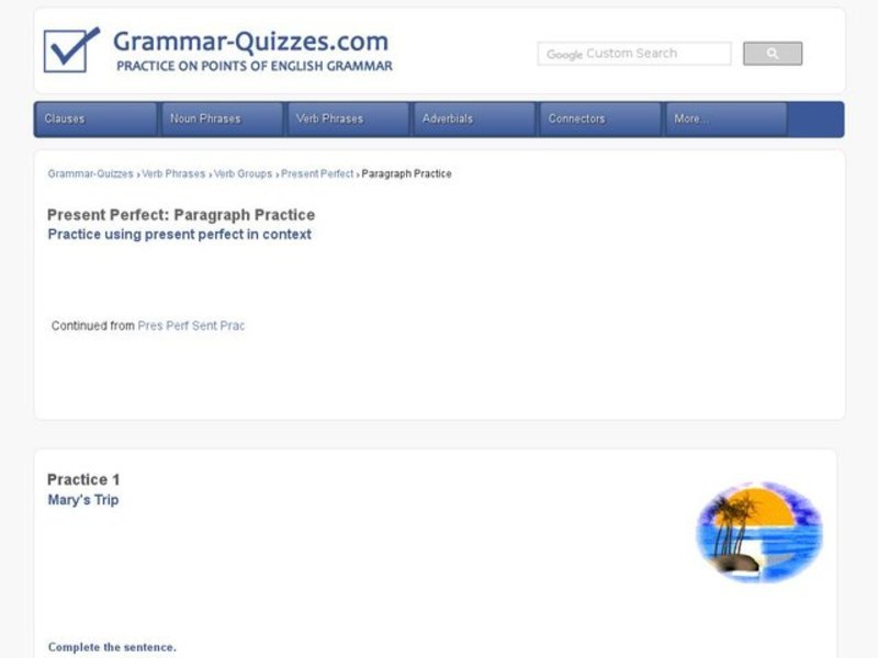 Paragraph Practice: matching verb tense with adverbs Interactive