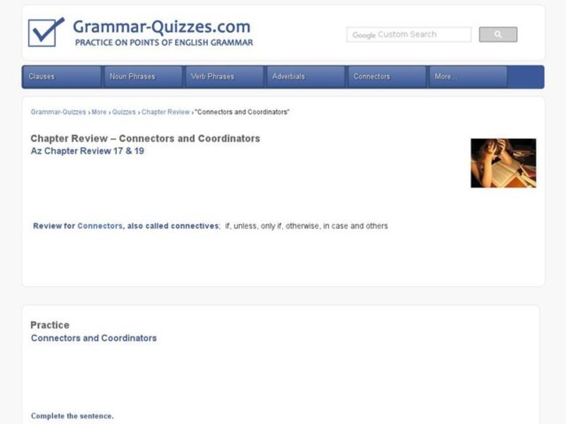 Chapter Review - Sentence Connectors and Coordinates Interactive