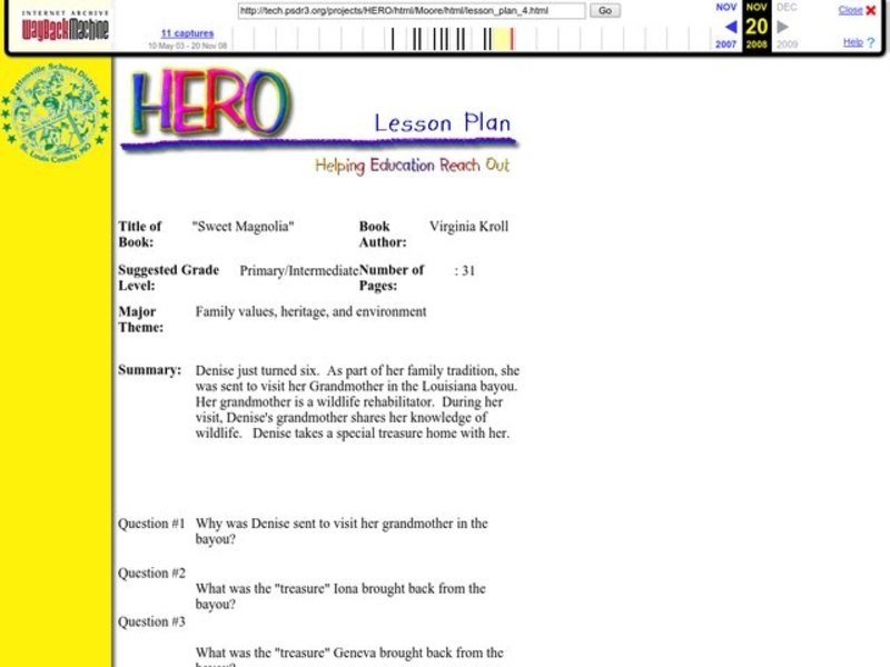 Sweet Magnolia Book Questions Worksheet