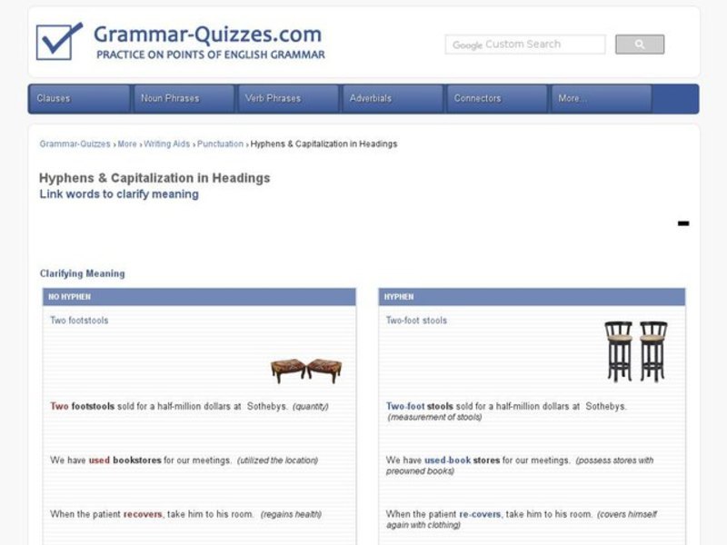Hyphens and Capitalization in Headings Interactive