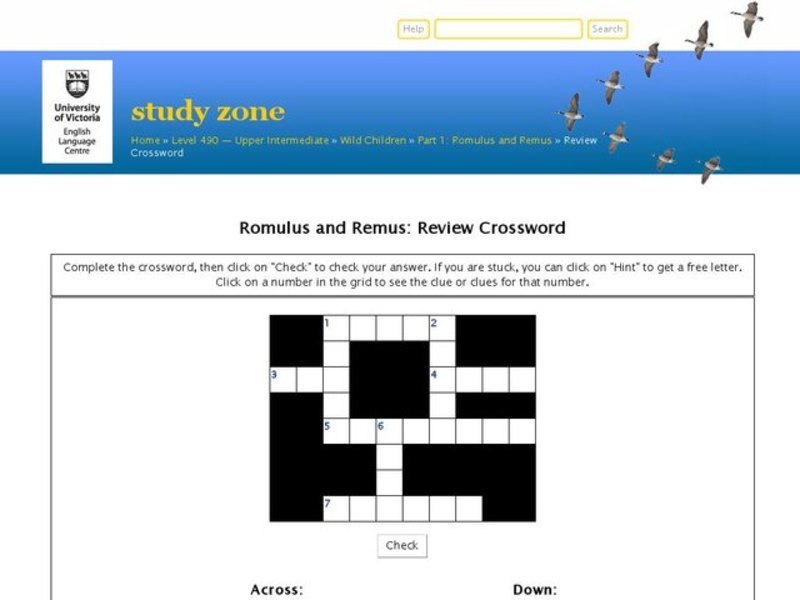 Wild Children Part I: Review Crossword Interactive