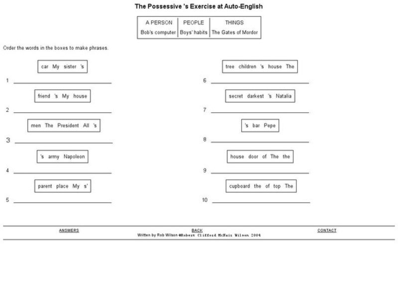 The Possessive's Exercise Interactive