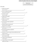 Indirect Questions Exercise at Auto-English Interactive