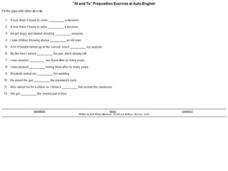 "At and To" Preposition Exercise Interactive