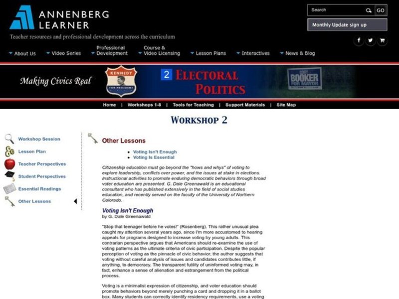 Electoral Politics Lesson Plan