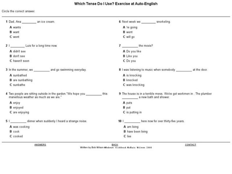 Which Tense Do I Use? Interactive