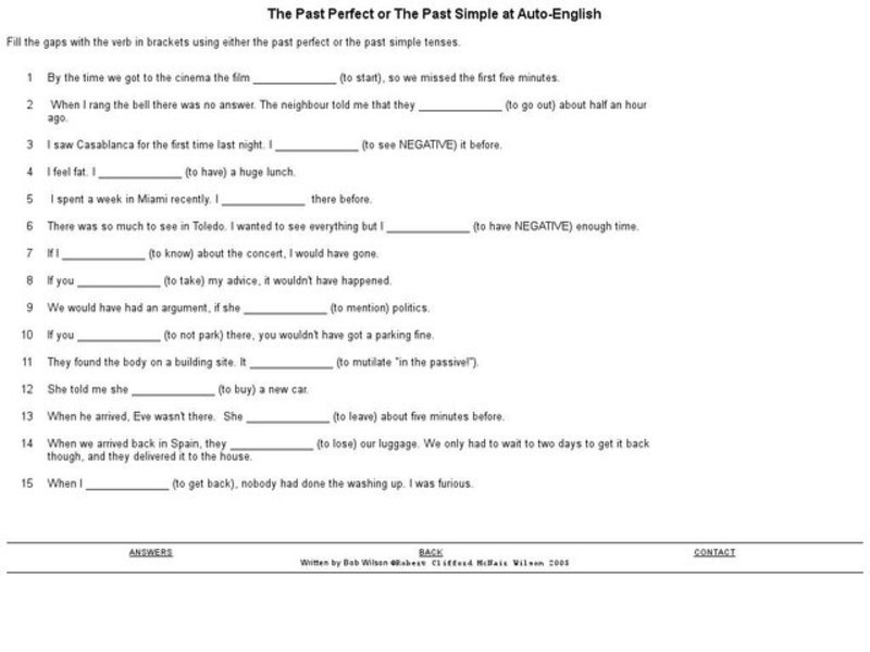 The Past Perfect or The Past Simple Interactive