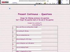 Present Continuous- Questions Interactive