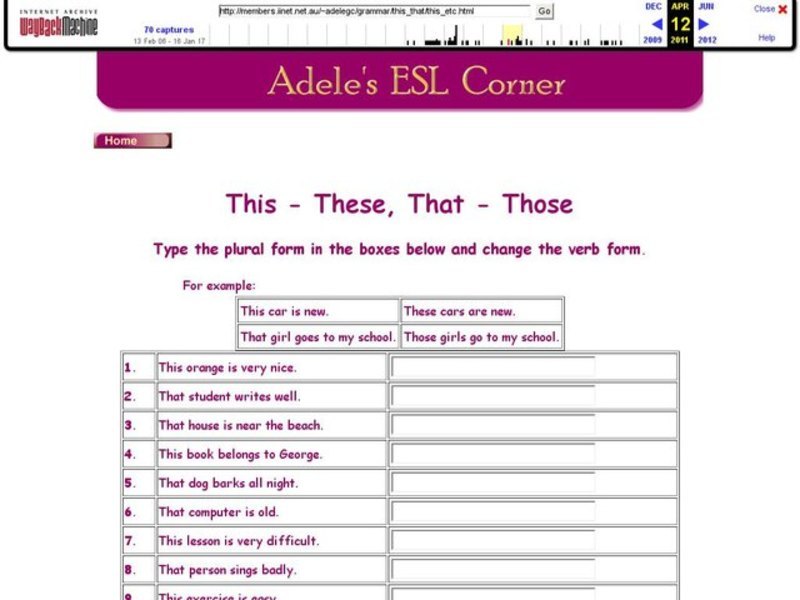 Adele's ESL Corner: This-These, That-Those Interactive