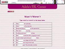 Adele's ESL Corner: Wasn't/Weren't Interactive
