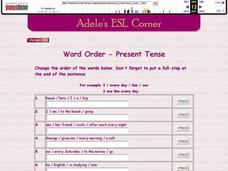Adele's ESL Corner: Word Order-Present Tense Interactive