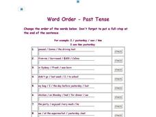 Adele's ESL Corner: Word Order-Past Tense Interactive
