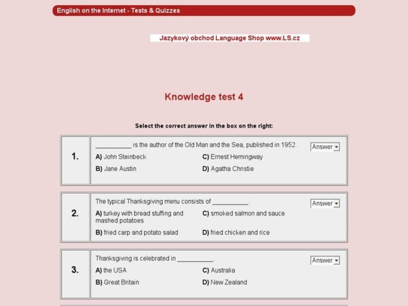 Knowledge test 4 Interactive