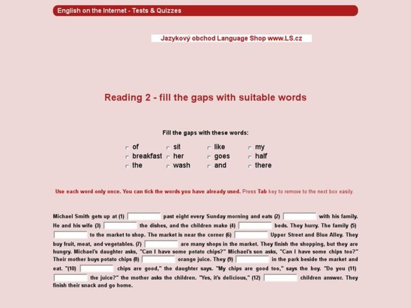 Fill the gaps Interactive